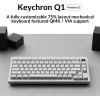 imageKeychron Q1 RGB Wired Custom Mechanical Keyboard 75 Layout QMKVIA Programmable Macro with Hotswappable Gateron G Pro Brown Switch Double Gasket Compatible with Mac Windows Linux White Version 2Brown Switch