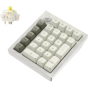 imageKeychron Q0 Max Wireless Custom Mechanical Numpad 24 GHzBluetooth 51Wired QMK Number Pad RGB HotSwappable with Gateron Banana Switch for Laptop Mac Windows Linux  WhiteGateron Jupiter Banana SwitchWhite