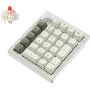 imageKeychron Q0 Max Wireless Custom Mechanical Numpad 24 GHzBluetooth 51Wired QMK Number Pad RGB HotSwappable with Gateron Banana Switch for Laptop Mac Windows Linux  WhiteGateron Jupiter Red SwitchWhite