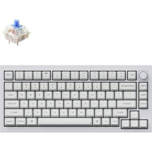 imageKeychron Q1 RGB Wired Custom Mechanical Keyboard 75 Layout QMKVIA Programmable Macro with Hotswappable Gateron G Pro Brown Switch Double Gasket Compatible with Mac Windows Linux White Version 2Blue Switch