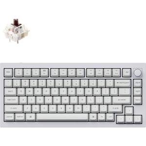 imageKeychron Q1 RGB Wired Custom Mechanical Keyboard 75 Layout QMKVIA Programmable Macro with Hotswappable Gateron G Pro Brown Switch Double Gasket Compatible with Mac Windows Linux White Version 2Brown Switch
