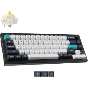 imageKeychron Q2 Max Wireless Custom Mechanical Gaming Keyboard QMKVIA Programmable Knob 24 GHzBluetooth 51Wired 65 Compact RGB HotSwap with Gateron Banana Switch for Mac Windows Linux  BlackGateron Jupiter Banana SwitchBlack
