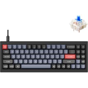 imageKeychron Q7 Wired Custom Mechanical Keyboard 70 Layout QMKVIA Programmable Macro with Hotswappable Gateron G Pro Blue Switch Double Gasket Compatible with Mac Windows Linux Black  NewHotswap Gateron G Pro Blue Switch