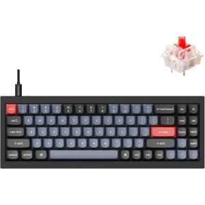 imageKeychron Q7 Wired Custom Mechanical Keyboard 70 Layout QMKVIA Programmable Macro with Hotswappable Gateron G Pro Blue Switch Double Gasket Compatible with Mac Windows Linux Black  NewHotswap Gateron G Pro Red Switch