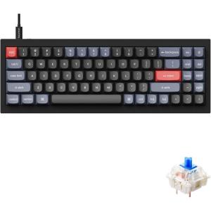 imageKeychron Q7 Wired Custom Mechanical Keyboard 70 Layout QMKVIA Programmable Macro with Hotswappable Gateron G Pro Brown Switch Double Gasket Compatible with Mac Windows Linux BlackGateron G Pro Blue Switch  Black