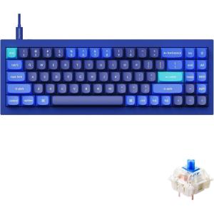 imageKeychron Q7 Wired Custom Mechanical Keyboard 70 Layout QMKVIA Programmable Macro with Hotswappable Gateron G Pro Brown Switch Double Gasket Compatible with Mac Windows Linux BlackGateron G Pro Blue Switch  Blue
