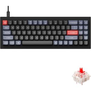 imageKeychron Q7 Wired Custom Mechanical Keyboard 70 Layout QMKVIA Programmable Macro with Hotswappable Gateron G Pro Brown Switch Double Gasket Compatible with Mac Windows Linux BlackGateron G Pro Red Switch  Black