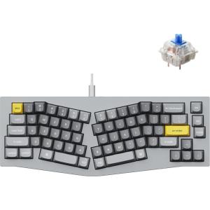 imageKeychron Q8 Wired Custom Mechanical Keyboard 65 Alice Layout QMKVIA Programmable with Hotswappable Gateron G Pro Blue Switch Double Gasket Compatible with Mac Windows Linux GreyBlue Switch