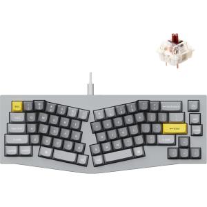 imageKeychron Q8 Wired Custom Mechanical Keyboard 65 Alice Layout QMKVIA Programmable with Hotswappable Gateron G Pro Blue Switch Double Gasket Compatible with Mac Windows Linux GreyBrown Switch