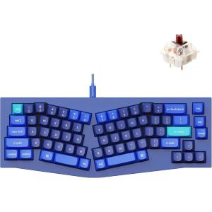 imageKeychron Q8 Wired Custom Mechanical Keyboard 65 Alice Layout QMKVIA Programmable with Hotswappable Gateron G Pro Brown Switch Double Gasket Compatible with Mac Windows Linux BlueBrown Switch