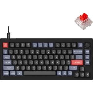 imageKeychron V1 75 Wired Mechanical Keyboard QMKVIA Programmable Hotswappable Red Switches Compatible with Mac Windows Linux  Carbon BlackHotswap Keychron K Pro Red Switch