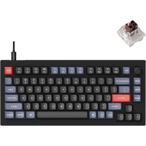 imageKeychron V1 75 Wired Mechanical Keyboard QMKVIA Programmable Hotswappable Red Switches Compatible with Mac Windows Linux  Carbon BlackHotswap Keychron K Pro Brown Switch