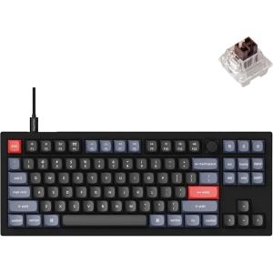 imageKeychron V3 Wired Custom Mechanical Keyboard Knob Version TKL QMKVIA Programmable with Hotswappable Keychron K Pro Brown Switch Compatible with Mac Windows Linux Carbon Black NonTransparentHotswap Keychron K Pro Brown Switch
