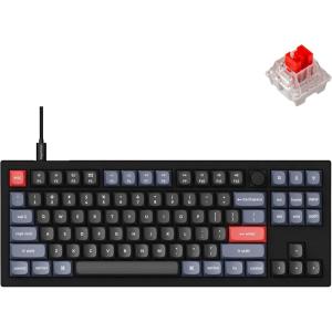 imageKeychron V3 Wired Custom Mechanical Keyboard Knob Version TKL QMKVIA Programmable with Hotswappable Keychron K Pro Brown Switch Compatible with Mac Windows Linux Carbon Black NonTransparentHotswap Keychron K Pro Red Switch