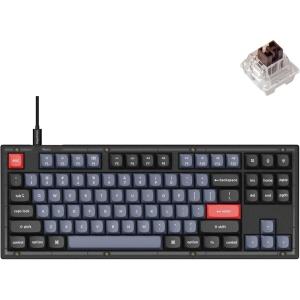 imageKeychron V3 Wired Custom Mechanical Keyboard TKL Tenkeyless QMKVIA Programmable Macro with Hotswappable Keychron K Pro Brown Switch Compatible with Mac Windows Linux Frosted BlackTranslucentHotswap Keychron K Pro Brown Switch