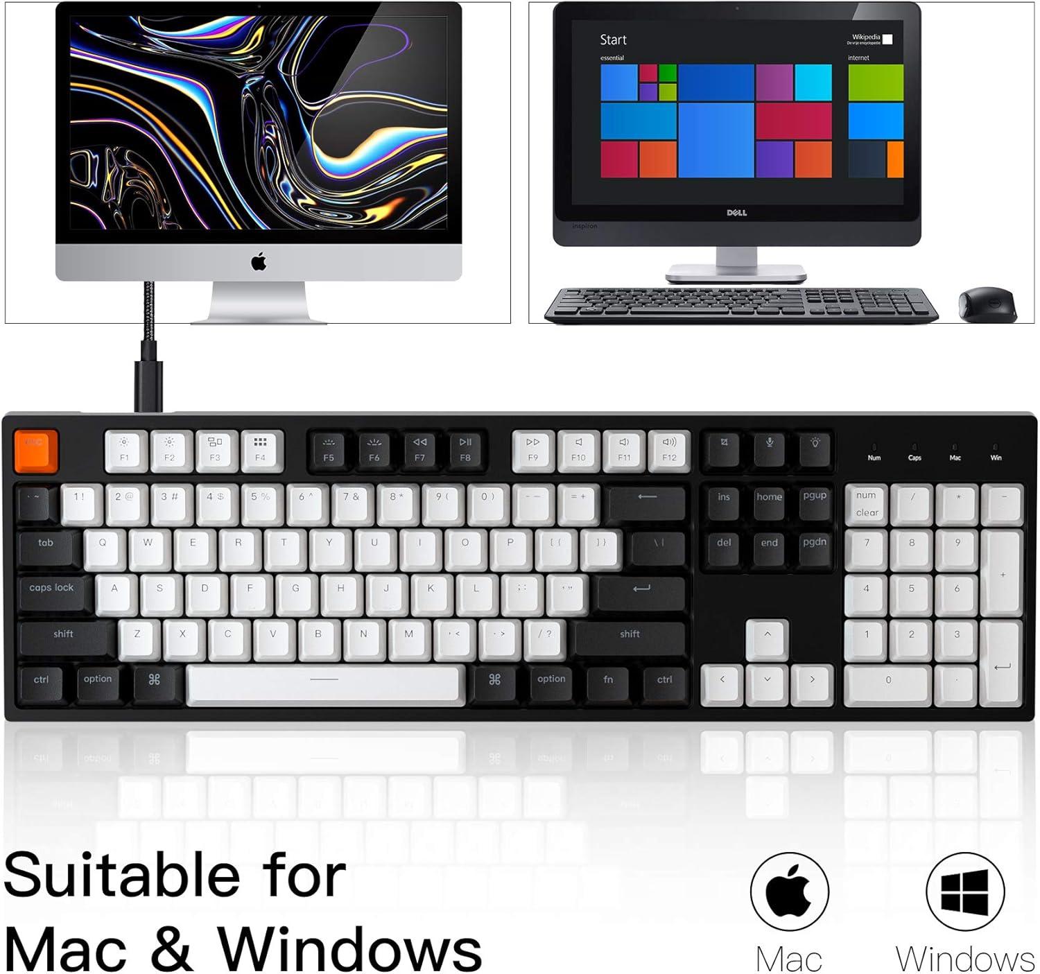 imageKeychron C2 Full Size 104 Keys USB TypeC Wired Mechanical Gaming Keyboard for Mac Layout Gateron G Pro Brown SwitchRGB BacklightDoubleShot ABS keycaps Computer Keyboard for Windows Laptop PCGateron G Pro Red Switch