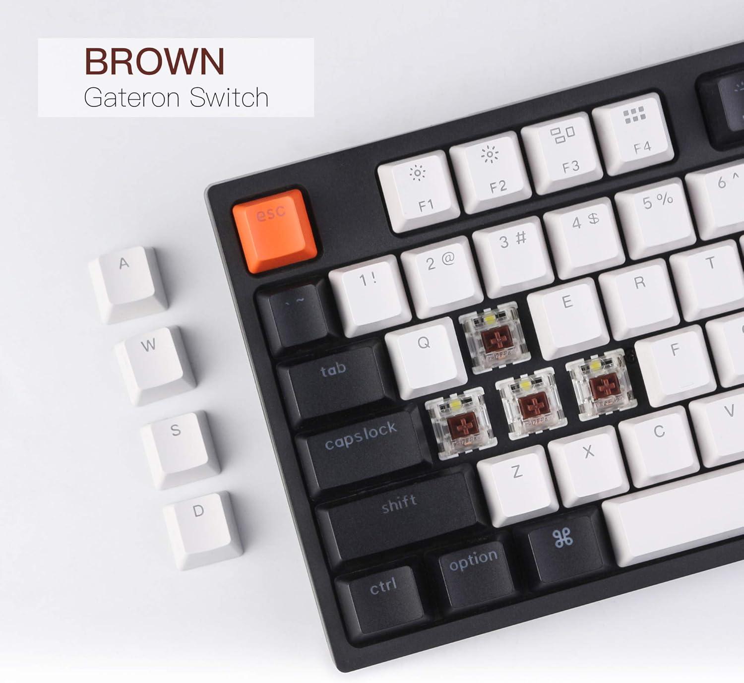 imageKeychron C2 Full Size 104 Keys USB TypeC Wired Mechanical Gaming Keyboard for Mac Layout Gateron G Pro Brown SwitchRGB BacklightDoubleShot ABS keycaps Computer Keyboard for Windows Laptop PCGateron G Pro Brown Switch