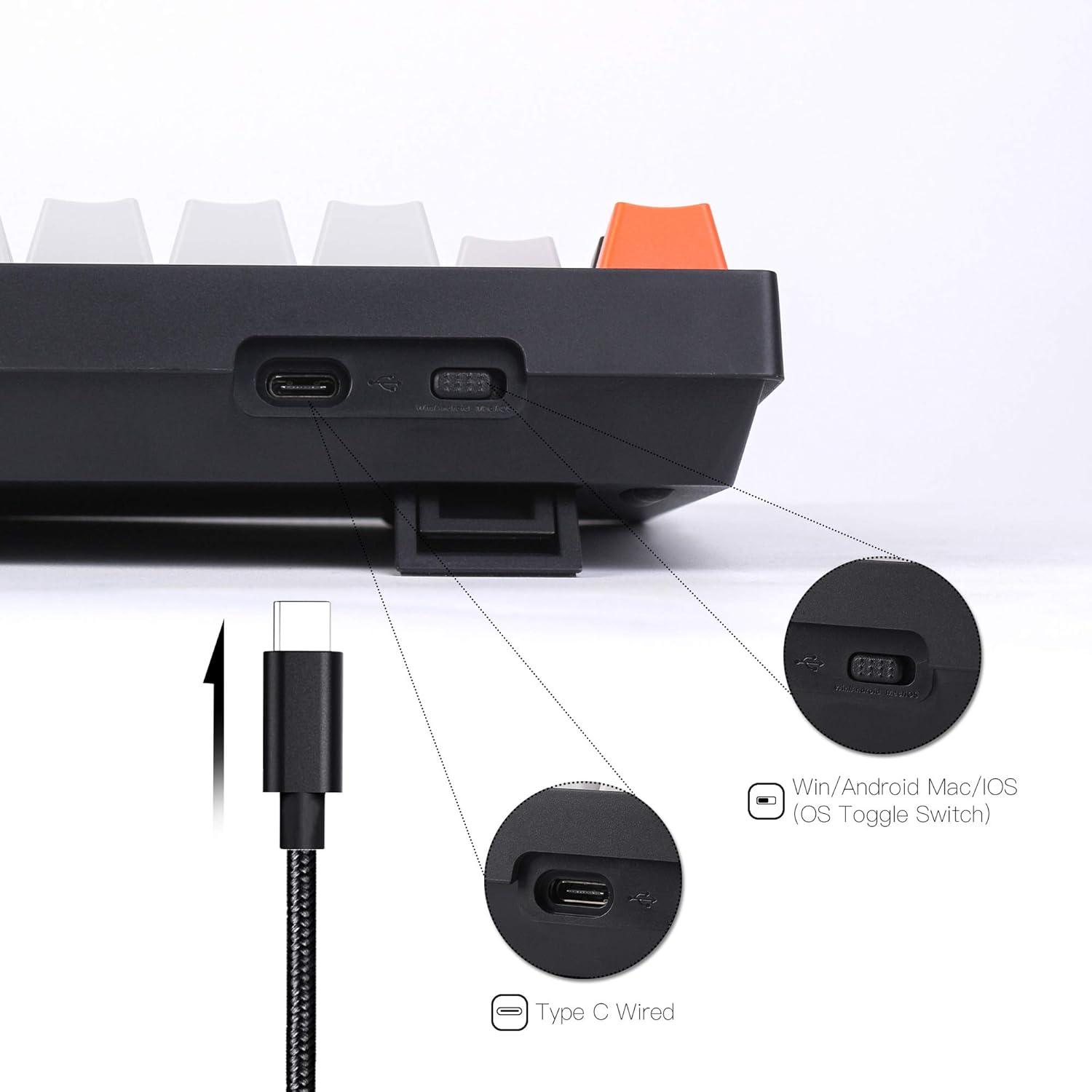 imageKeychron C2 Full Size 104 Keys USB TypeC Wired Mechanical Gaming Keyboard for Mac Layout Gateron G Pro Brown SwitchRGB BacklightDoubleShot ABS keycaps Computer Keyboard for Windows Laptop PCGateron G Pro Red Switch