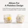 imageGateron Silent White Linear Mechanical Keyboard Switches 110 PCS Smooth POM Stem with Cushioned Pads 5Pin SMD 38gf Quiet MXCompatible for Gaming ampamp Office50gf Yellow