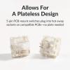imageGateron Silent White Linear Mechanical Keyboard Switches 110 PCS Smooth POM Stem with Cushioned Pads 5Pin SMD 38gf Quiet MXCompatible for Gaming ampamp Office38gf White