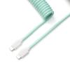 imageKeychron Custom Coiled Aviator USBC Cable  Light Blue 5Pin GX12 Detachable Metal Connector USBA Adapter Durable Braided Cable for Mechanical Keyboards Charging ampamp Data TransferMint