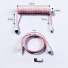 imageKeychron Custom Coiled Aviator USBC Cable  Light Blue 5Pin GX12 Detachable Metal Connector USBA Adapter Durable Braided Cable for Mechanical Keyboards Charging ampamp Data TransferLight Pink