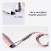 imageKeychron Custom Coiled Aviator USBC Cable  Light Blue 5Pin GX12 Detachable Metal Connector USBA Adapter Durable Braided Cable for Mechanical Keyboards Charging ampamp Data TransferLight Pink