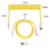 imageKeychron Custom Coiled Aviator USBC Cable  Light Blue 5Pin GX12 Detachable Metal Connector USBA Adapter Durable Braided Cable for Mechanical Keyboards Charging ampamp Data TransferYellow