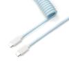 imageKeychron Custom Coiled Aviator USBC Cable  Light Blue 5Pin GX12 Detachable Metal Connector USBA Adapter Durable Braided Cable for Mechanical Keyboards Charging ampamp Data TransferLight Blue