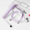 imageKeychron Custom Coiled Aviator USBC Cable  Mint 5Pin GX12 Detachable Metal Connector USBA Adapter Durable Braided Cable for Mechanical Keyboards Charging ampamp Data TransferLight Purple