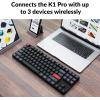 imageKeychron K1 Pro RGB UltraSlim QMKVIA Custom Bluetooth WirelessUSB Wired Mechanical Keyboard with LowProfile Gateron Brown Switch PBT Keycaps TKL Layout Computer Keyboard for Mac Windows LinuxRed