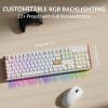imageKeychron K10 HE Hall Effect Keyboard Wireless Magnetic Switch Hot Swappable Adjustable Actuation Rapid Trigger Mode with Aluminum  Wood Frame FullSize Custom RGB for Mac Windows Linux  BlackWhite