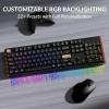 imageKeychron K10 HE Hall Effect Keyboard Wireless Magnetic Switch Hot Swappable Adjustable Actuation Rapid Trigger Mode with Aluminum  Wood Frame FullSize Custom RGB for Mac Windows Linux  BlackBlack