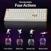 imageKeychron K4 HE  96 Compact Hall Effect Wireless Mechanical Keyboard with Number Pad Magnetic Switch Rapid Trigger Custom RGB QMKVIA 24GHzBT52Wired for MacWindowsLinux Wood Frame BlackSpecial Edition White