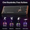 imageKeychron K4 HE  96 Compact Hall Effect Wireless Mechanical Keyboard with Number Pad Magnetic Switch Rapid Trigger Custom RGB QMKVIA 24GHzBT52Wired for MacWindowsLinux Wood Frame BlackSpecial Edition Black