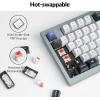 imageKeychron Q5 Pro QMKVIA Wireless Custom Mechanical Keyboard 96 Layout with Programmable Knob KSA DoubleShot PBT Keycaps with Hotswappable K Pro Red Switch for Mac Windows Linux  GrayHotswappable K Pro Red Switch