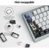imageKeychron Q5 Pro QMKVIA Wireless Custom Mechanical Keyboard 96 Layout with Programmable Knob KSA DoubleShot PBT Keycaps with Hotswappable K Pro Red Switch for Mac Windows Linux  GrayHotswappable K Pro Brown Switch