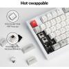 imageKeychron Q5 Pro QMKVIA Wireless Custom Mechanical Keyboard Full Aluminum 96 Layout with Programmable Knob DoubleGasket Design with Hotswappable K Pro Red Switch for Mac Windows Linux  WhiteHotswappable K Pro Brown Switch
