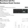 imageKeychron Q6 Pro FullMetal QMKVIA Programmable Knob Wireless BluetoothWired USB Custom Mechanical Keyboard Barebone Version Full Size Layout Hot Swappable RGB Backlit for Mac Windows LinuxGrey