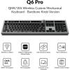 imageKeychron Q6 Pro FullMetal QMKVIA Programmable Knob Wireless BluetoothWired USB Custom Mechanical Keyboard Barebone Version Full Size Layout Hot Swappable RGB Backlit for Mac Windows LinuxGrey