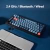 imageKeychron V1 Max 75 RGB Custom Mechanical Keyboard 24GhzBluetooth 51Wired QMKVIA Programmable Macro HotSwappable Gateron Jupiter Red Switch Gasket Mount for Mac Windows LinuxGateron Jupiter Brown Switch