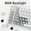 imageLEMOKEY L3 TKL Layout Wireless QMKLauncher FullMetal HotSwappable RGB Backlight Custom Mechanical Keyboard for WindowsLinux Gateron Banana Switch Fully Assembled Knob  Silver