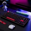 imageLEMOKEY X4 QMK Wired Mechanical Keyboard 75 Layout NorthFacing Red Backlit ShineThrough DoubleShot ABS Keycaps with Linear Red Mechanical Switch for WindowsKeychron Mechanical Red Switch