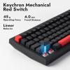 imageLEMOKEY X4 QMK Wired Mechanical Keyboard 75 Layout NorthFacing Red Backlit ShineThrough DoubleShot ABS Keycaps with Linear Red Mechanical Switch for WindowsKeychron Mechanical Red Switch