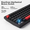 imageLEMOKEY X4 QMK Wired Mechanical Keyboard 75 Layout NorthFacing Red Backlit ShineThrough DoubleShot ABS Keycaps with Linear Red Mechanical Switch for WindowsKeychron Mechanical Brown Switch