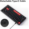 imageLEMOKEY X4 QMK Wired Mechanical Keyboard 75 Layout NorthFacing Red Backlit ShineThrough DoubleShot ABS Keycaps with Linear Red Mechanical Switch for WindowsKeychron Mechanical Brown Switch