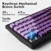 imageLEMOKEY X4 QMK Wired Mechanical Keyboard 75 Layout SouthFacing Red Backlit SidePrinted DoubleShot PBT Keycaps with Tactile Brown Mechanical Switch for WindowsKeychron Mechanical Brown Switch