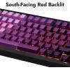 imageLEMOKEY X4 QMK Wired Mechanical Keyboard 75 Layout SouthFacing Red Backlit SidePrinted DoubleShot PBT Keycaps with Tactile Brown Mechanical Switch for WindowsKeychron Mechanical Brown Switch