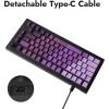 imageLEMOKEY X4 QMK Wired Mechanical Keyboard 75 Layout SouthFacing Red Backlit SidePrinted DoubleShot PBT Keycaps with Tactile Brown Mechanical Switch for WindowsKeychron Mechanical Brown Switch