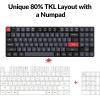 imagekeychron K13 Pro UltraSlim QMKVIA Wireless Mechanical Keyboard TKL Layout with Numpad Custom Programmable RGB with Hotswappable LowProfile Gateron Brown Switch Compatible with Mac Windows LinuxHotSwap LowProfile Gateron Brown Switch